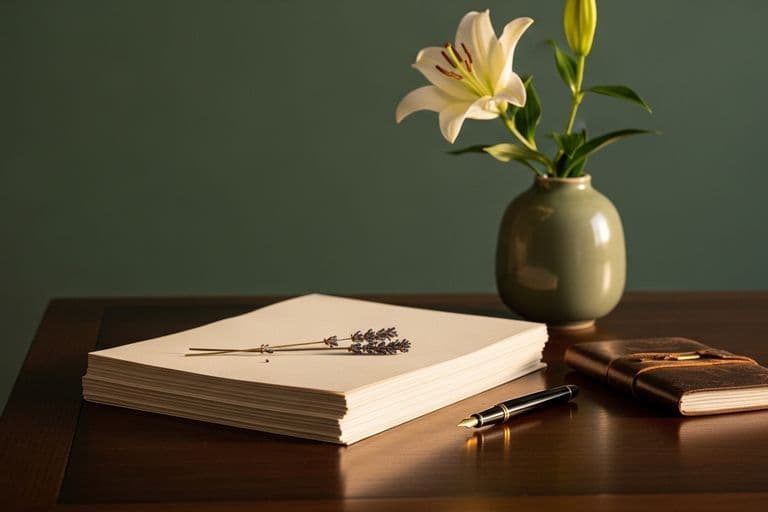 A peaceful, sunlit desk with organized legal folders and a small vase of flowers, representing the transition of administrative duties.