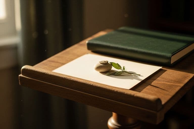 A peaceful wooden podium in a sunlit historic chapel, representing the setting for a heartfelt eulogy.
